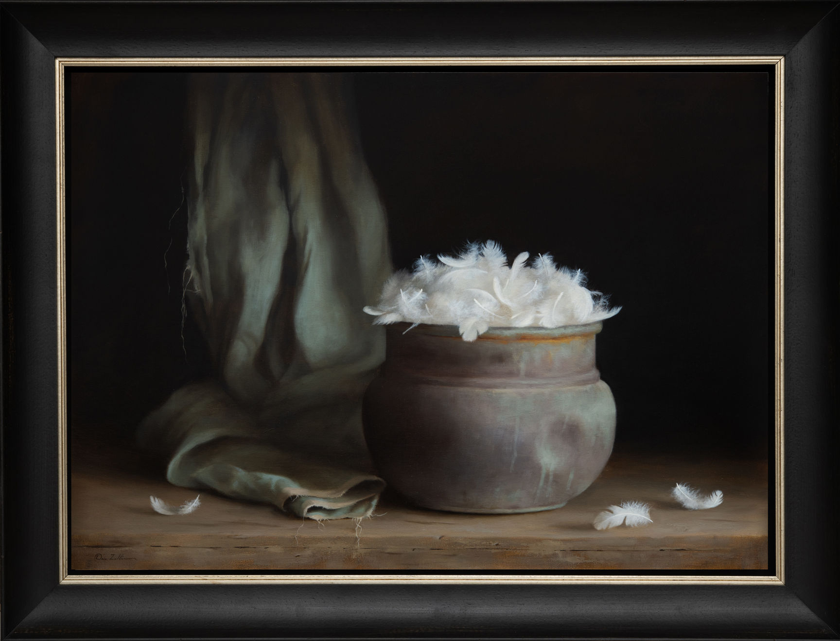 Dana Zaltzman, Copper Vessel and Feathers, 2022