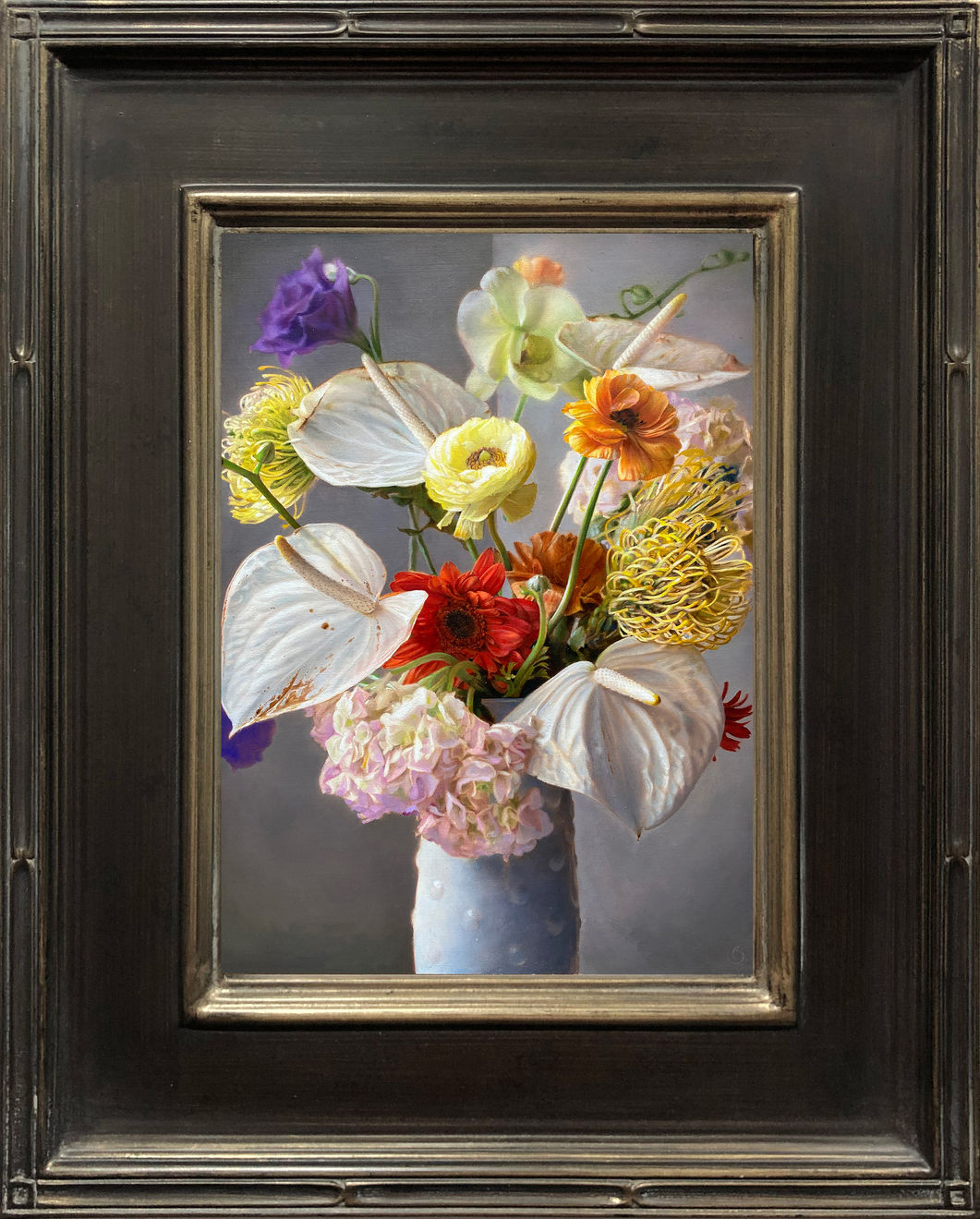 Daniel Bilodeau, Ranunculus, Anthurium, Lisianthus, Hydrangea, Pincushion Protea, Gerbera Daisy and Orchid, 2022