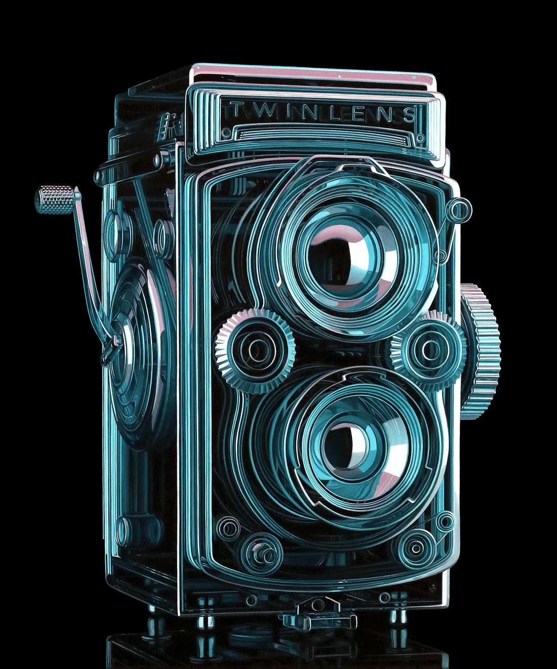 Jeff Bartels, Glass Twin Lens Camera, 2019