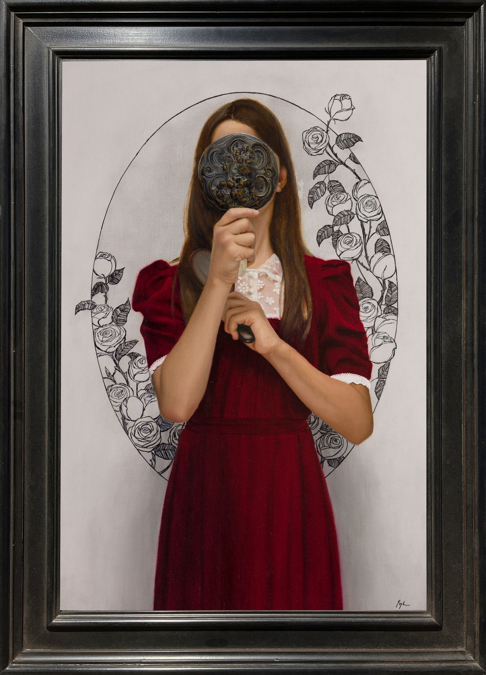 Mark R. Pugh, Girl with an Ornate Mirror and Brush, 2024
