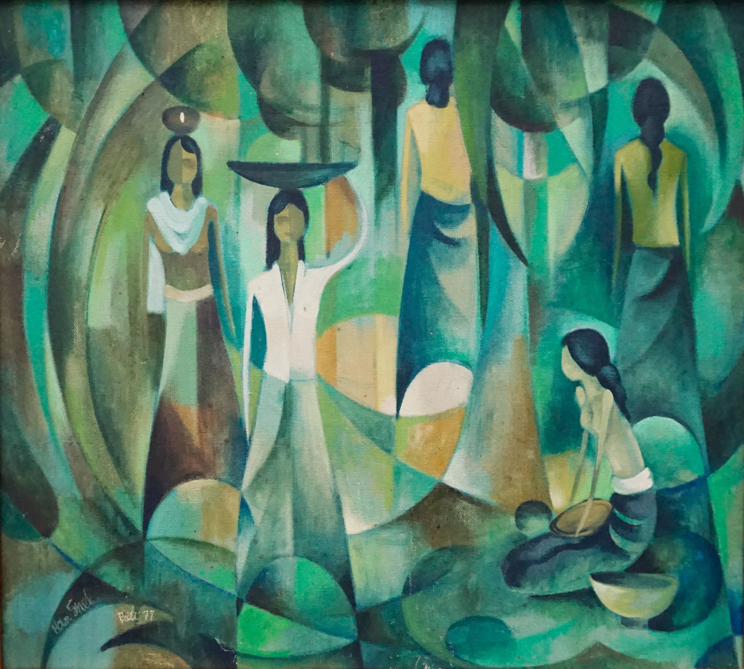 Han Snel, Market Scene in Bali, 1977