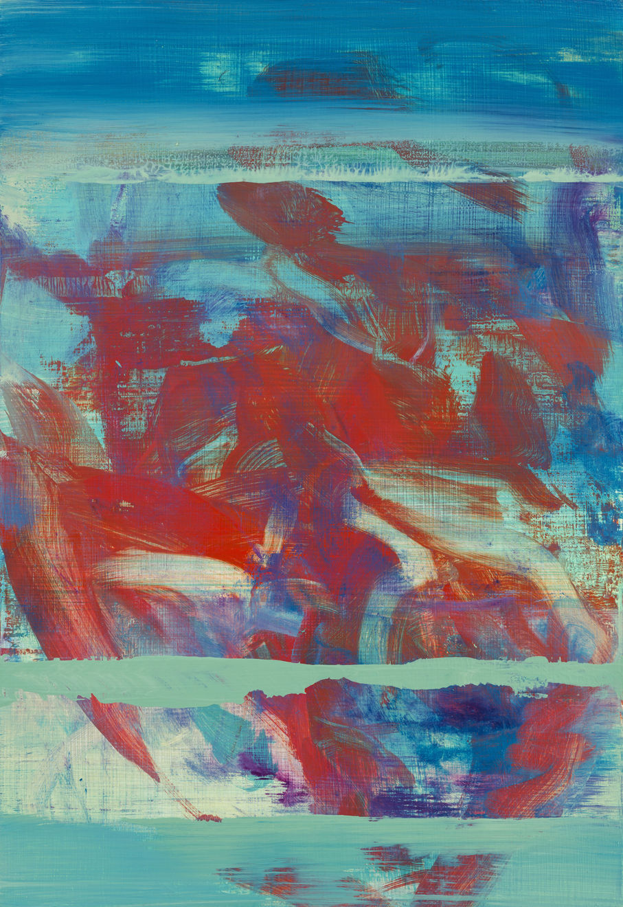 Rebecca Meanley, Untitled (Turquoise-Vermillion), 2017