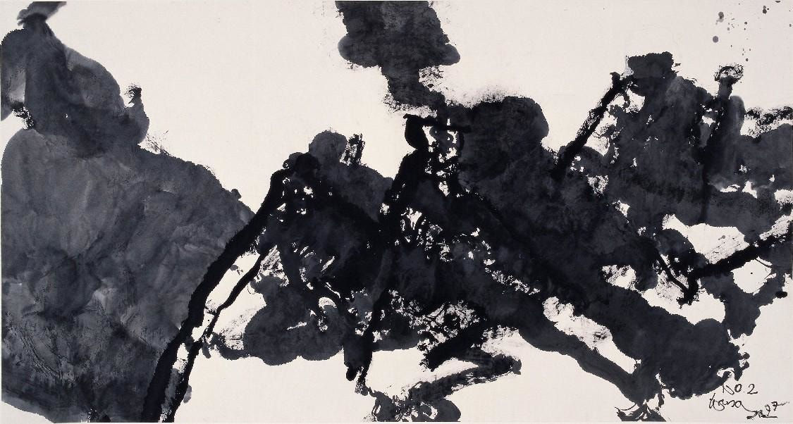 Artist Wang Chuan's ink art practice in 1997