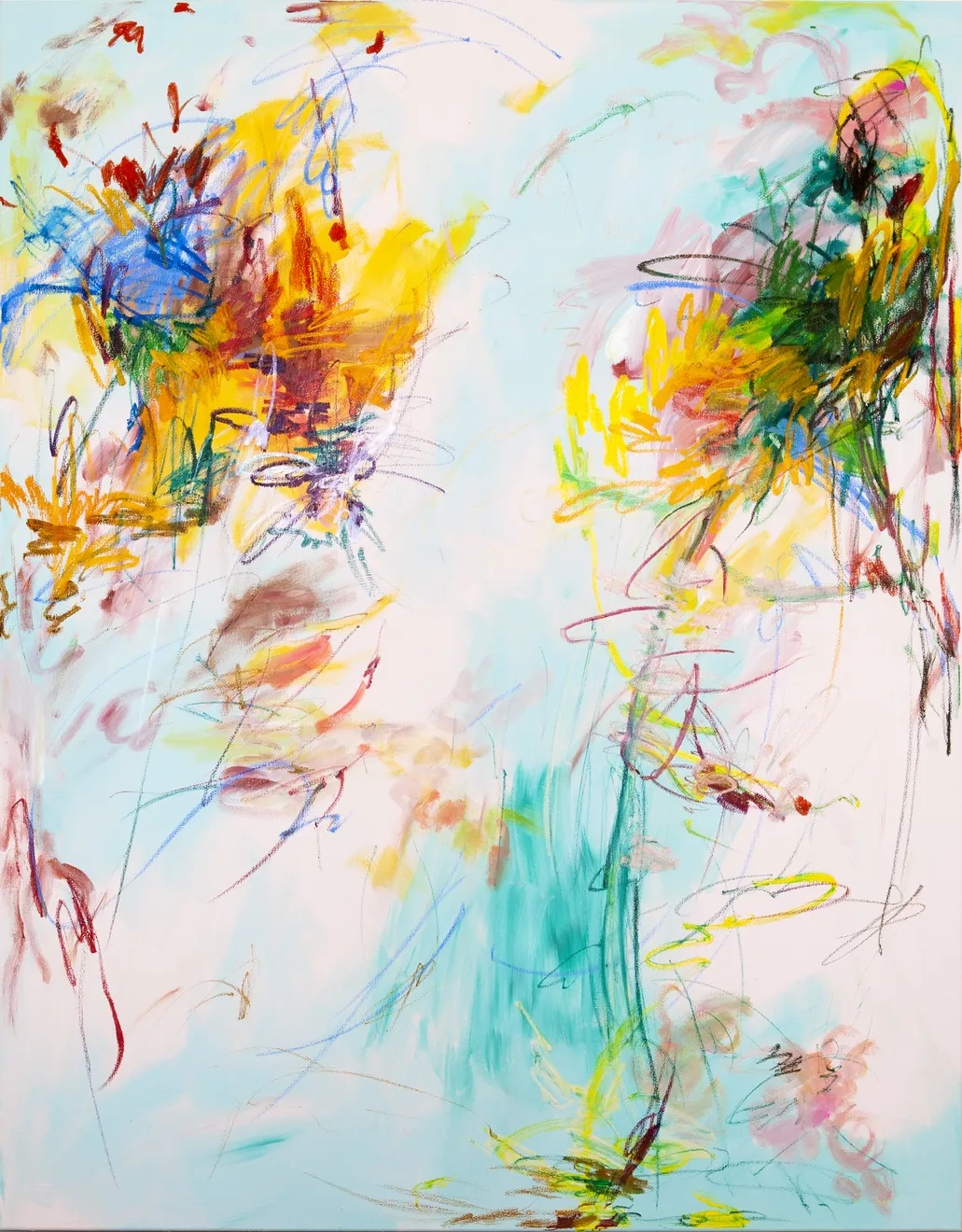 王茜瑶 Wang Xiyao, 在公园里和云朵花一起野餐 No.1 Picnic in the park with cloud-flowers No.1, 2021