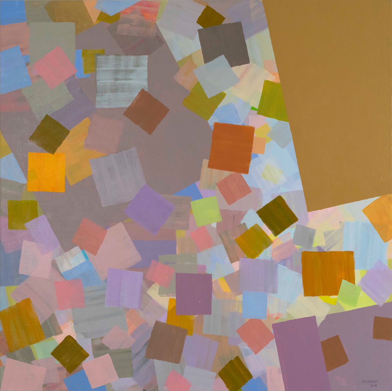 Samia Halaby, Evening in the Desert, 2019