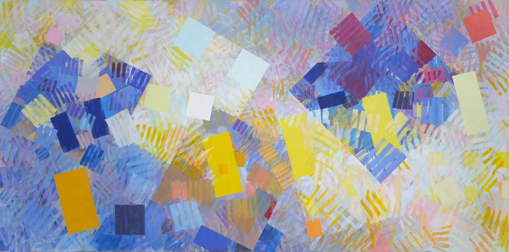 Samia Halaby, Interwoven Through Depth, 2016