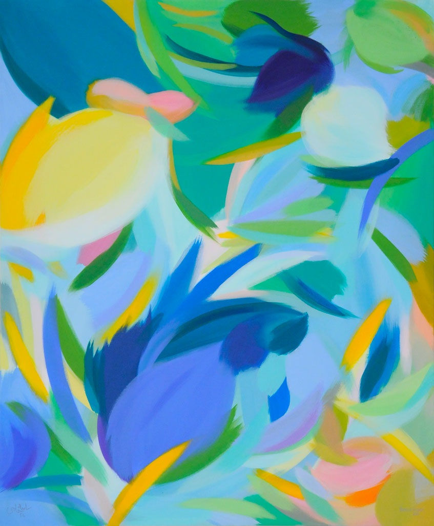 Samia Halaby, Blue Tulips, 2010