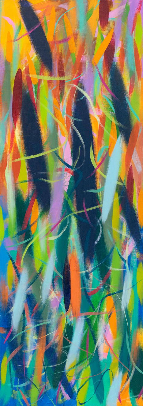 Samia Halaby, Standing Green, 2021