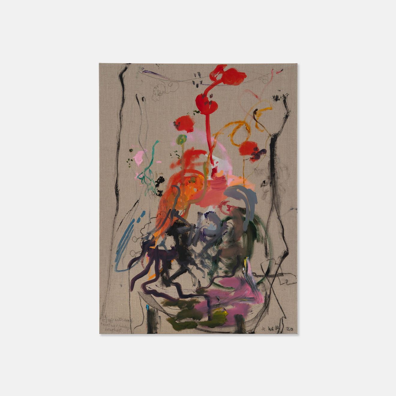 Josh Robbins, Dead Crow, Dead Mouse Holding Cheese, Foam Skull, CD Holder, Dead Flowers, Tin Can, Syringes, Bull Dog Clips, Black Velvet, Lace and Table Legs (Small, Colour) Blind Painting With Kids Handing Brushes, 2022