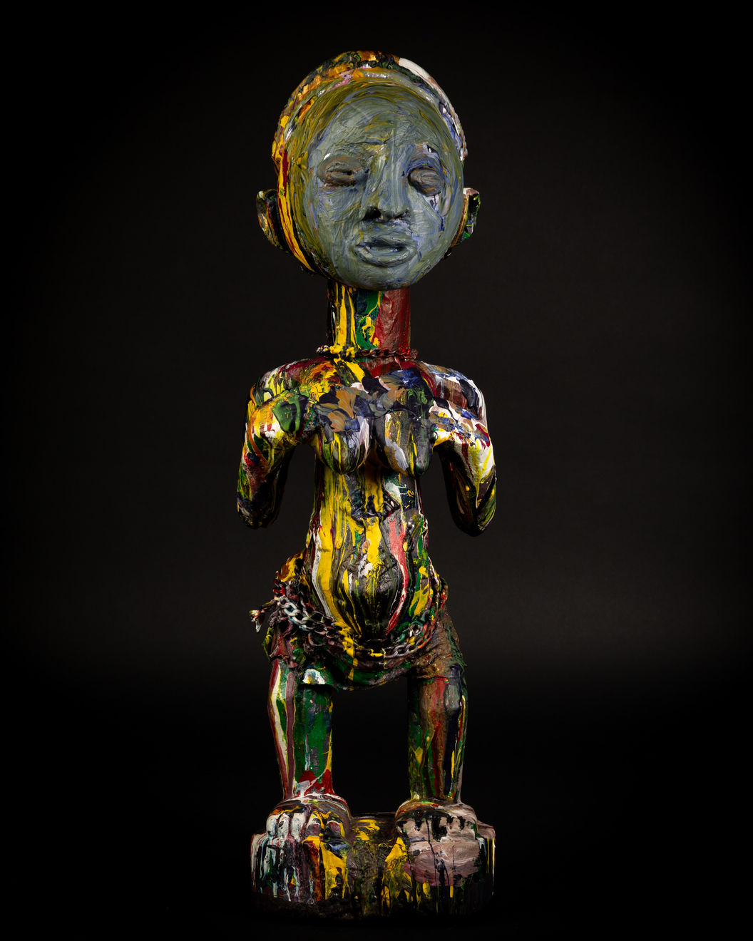 Painted Luba Sculpture, 19th - 20th century x 2019