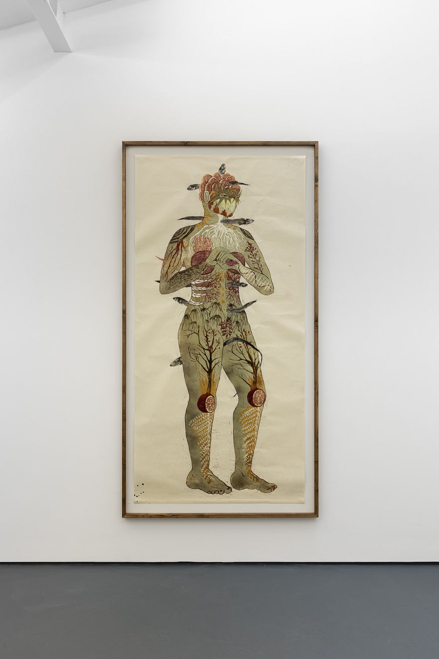 Framed print with human figure by Alexi Marshall