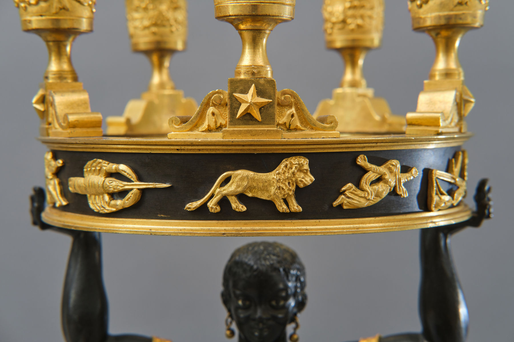 Luigi Manfredini, A set of Four Candelabra with Morish figures, Milan, first quarter of the 19th century