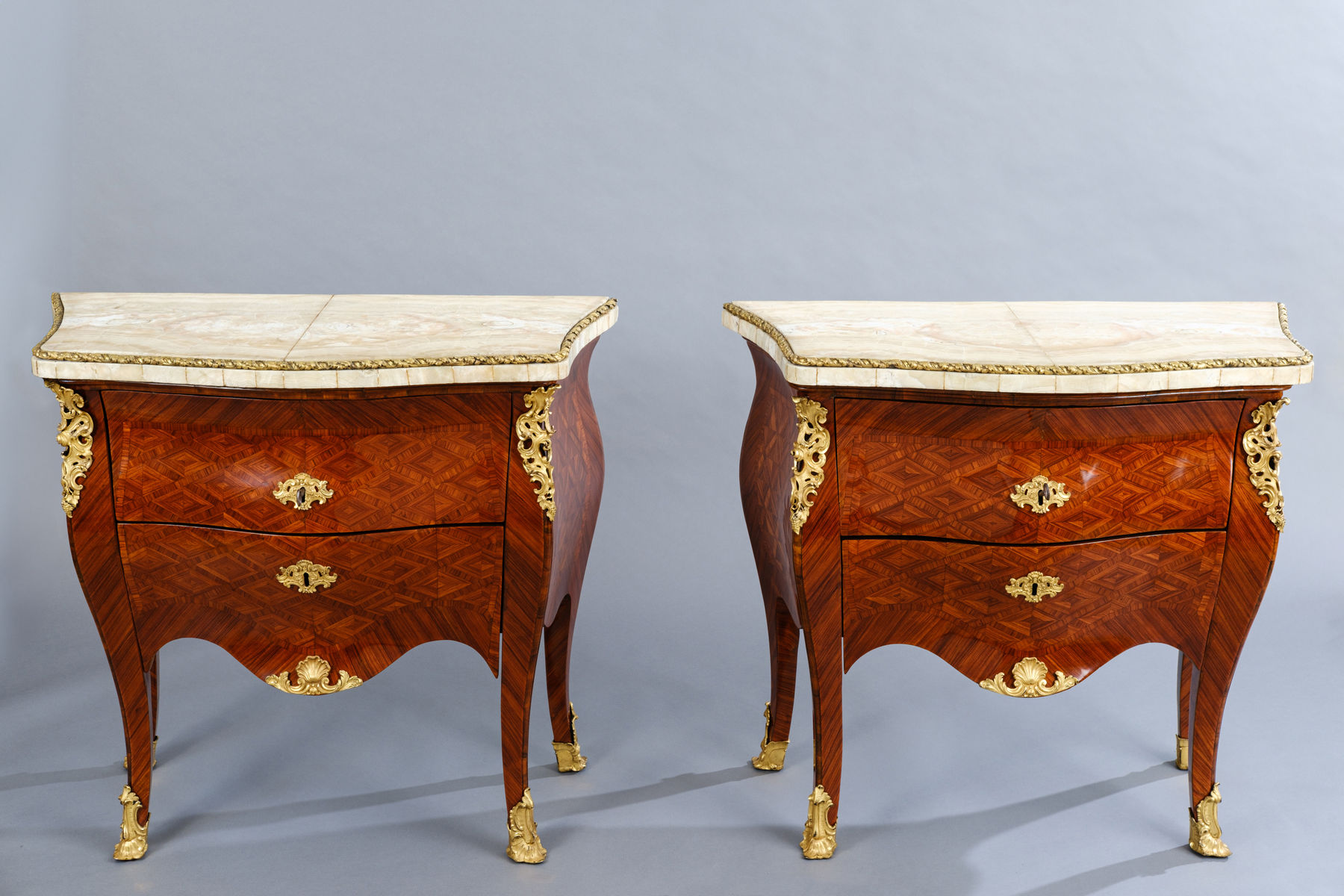 PAIR OF TWO-DRAWER COMMODES, Rome, 18th Century