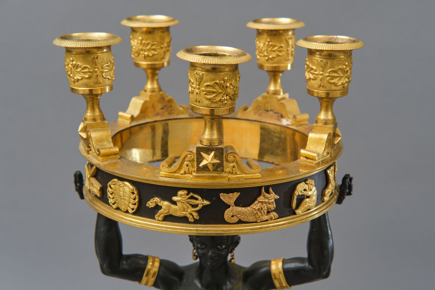 Luigi Manfredini, A set of Four Candelabra with Morish figures, Milan, first quarter of the 19th century