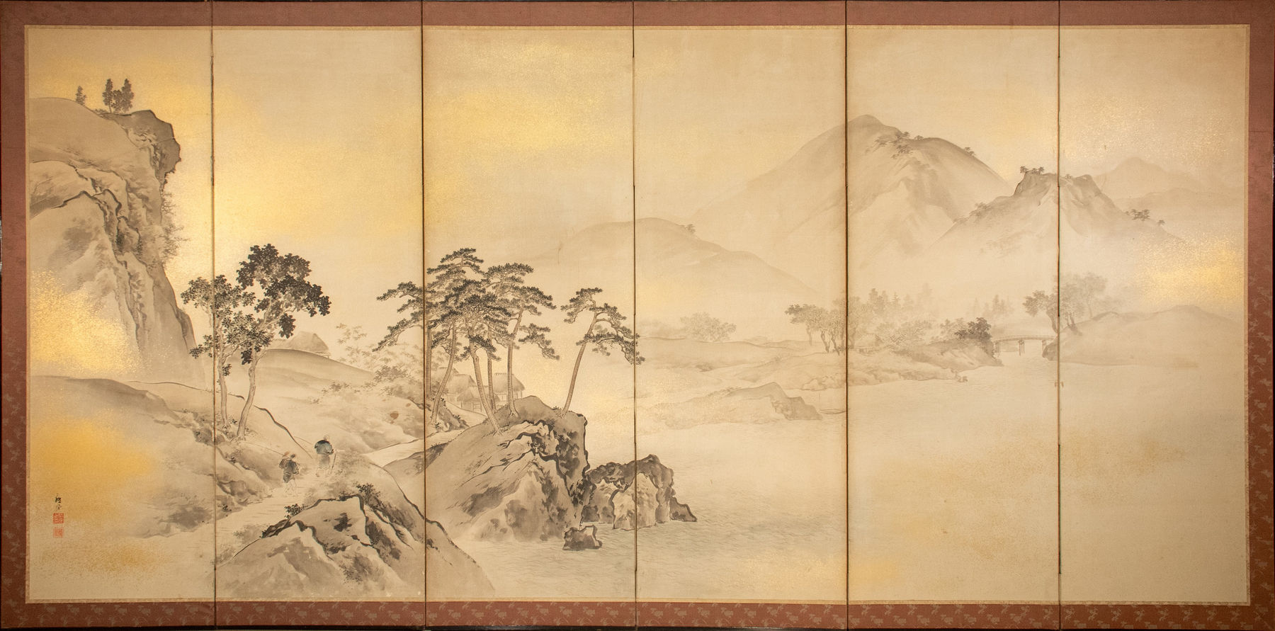 SIX-PANEL SCREEN, Japan, Meiji period (1868-1912)