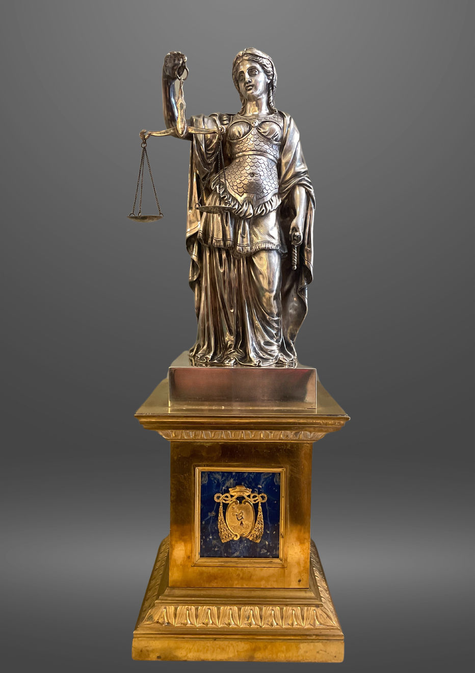 Gioacchino Spagna, STATUA RAFFIGURANTE L’ALLEGORIA DELLA GIUSTIZIA, Roma, XIX secolo