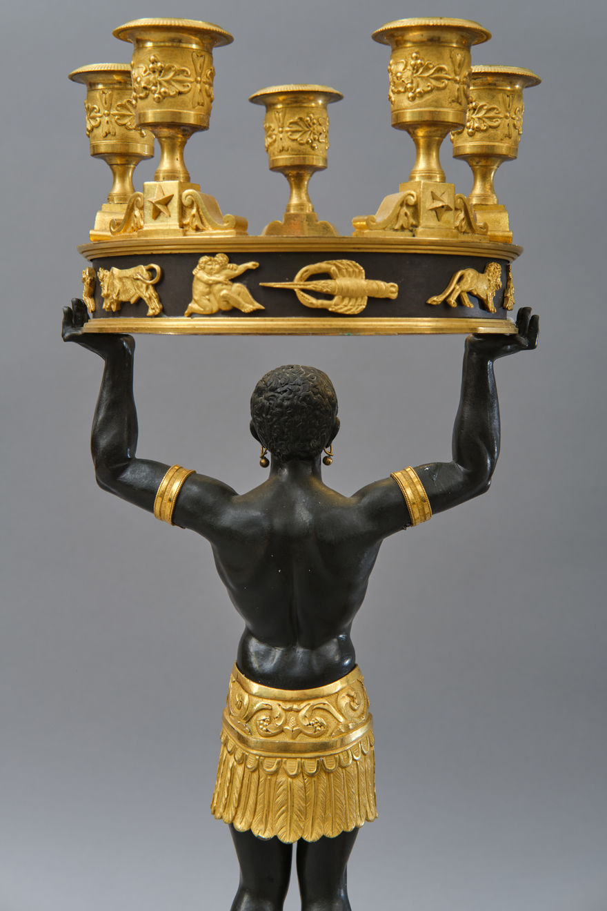 Luigi Manfredini, A set of Four Candelabra with Morish figures, Milan, first quarter of the 19th century