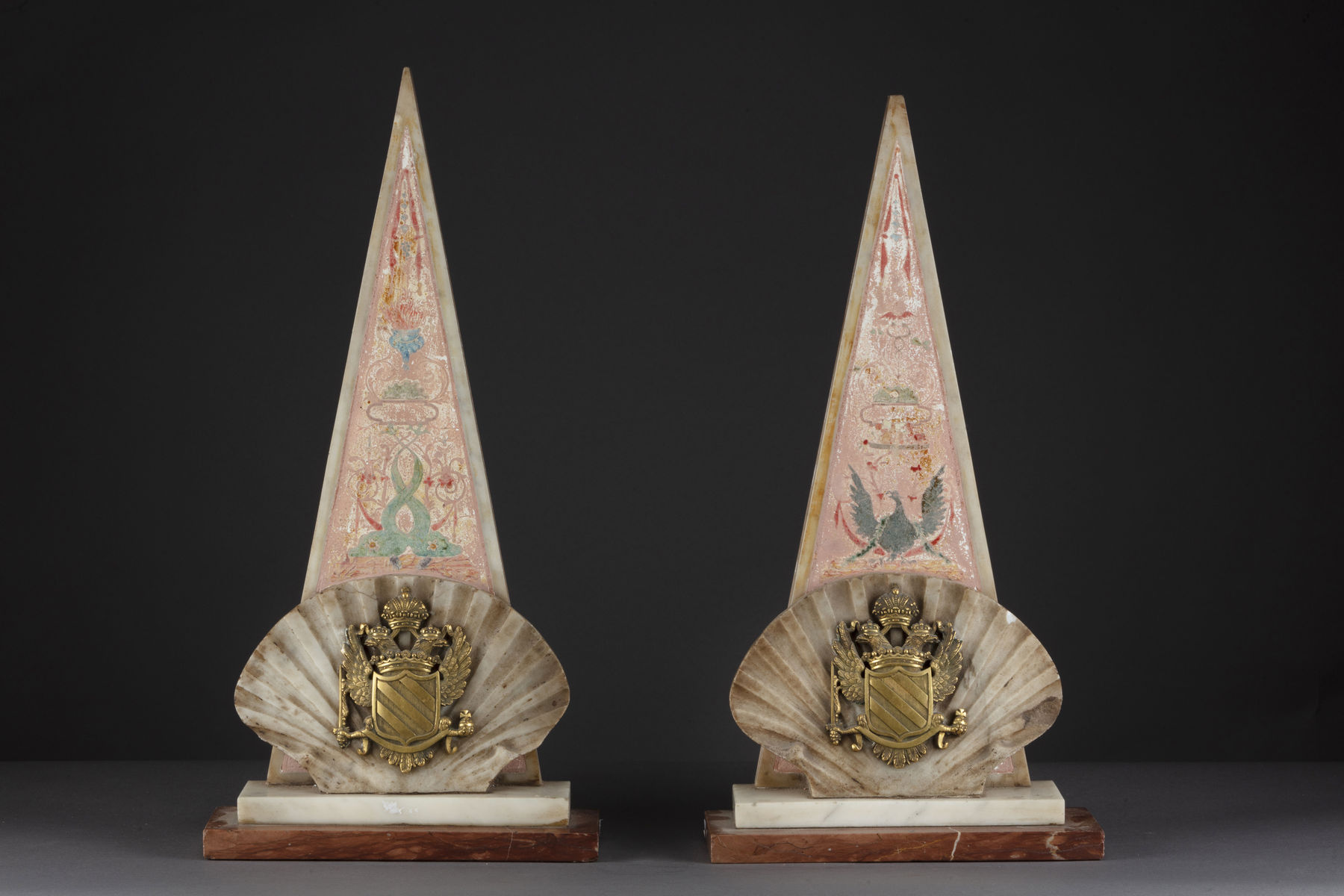 Pair of friezes in the form of a stylized pyramid, Rome Louis XIV