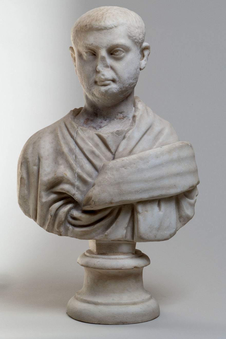 Private male portrait ca. 240-250 A.D. on relevant ancient bust