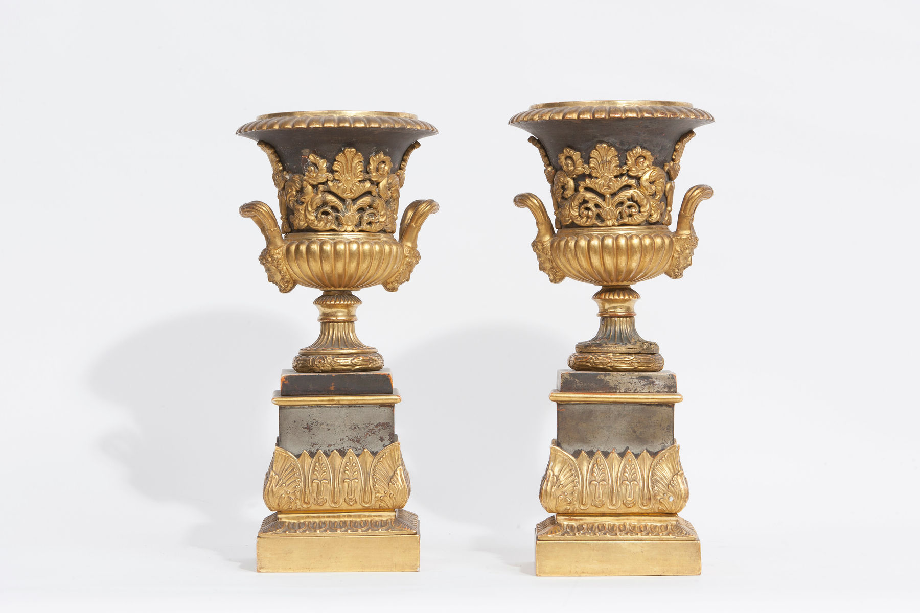 Pair of two handled terracotta vases , France, early19th century