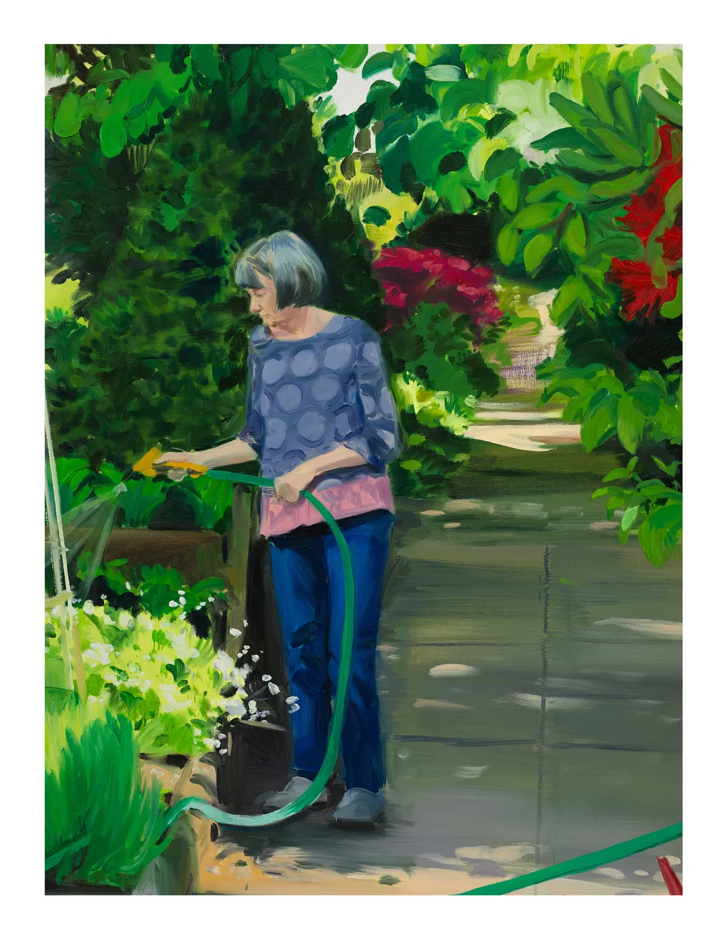 Caroline Walker, Watering Sweet Peas, Mid Morning, May, 2019
