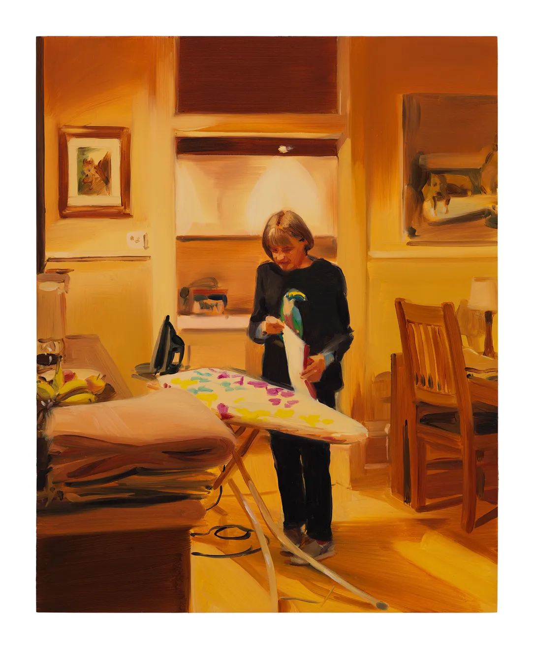 Caroline Walker, Ironing Tea Towels, Late Evening, March, 2019