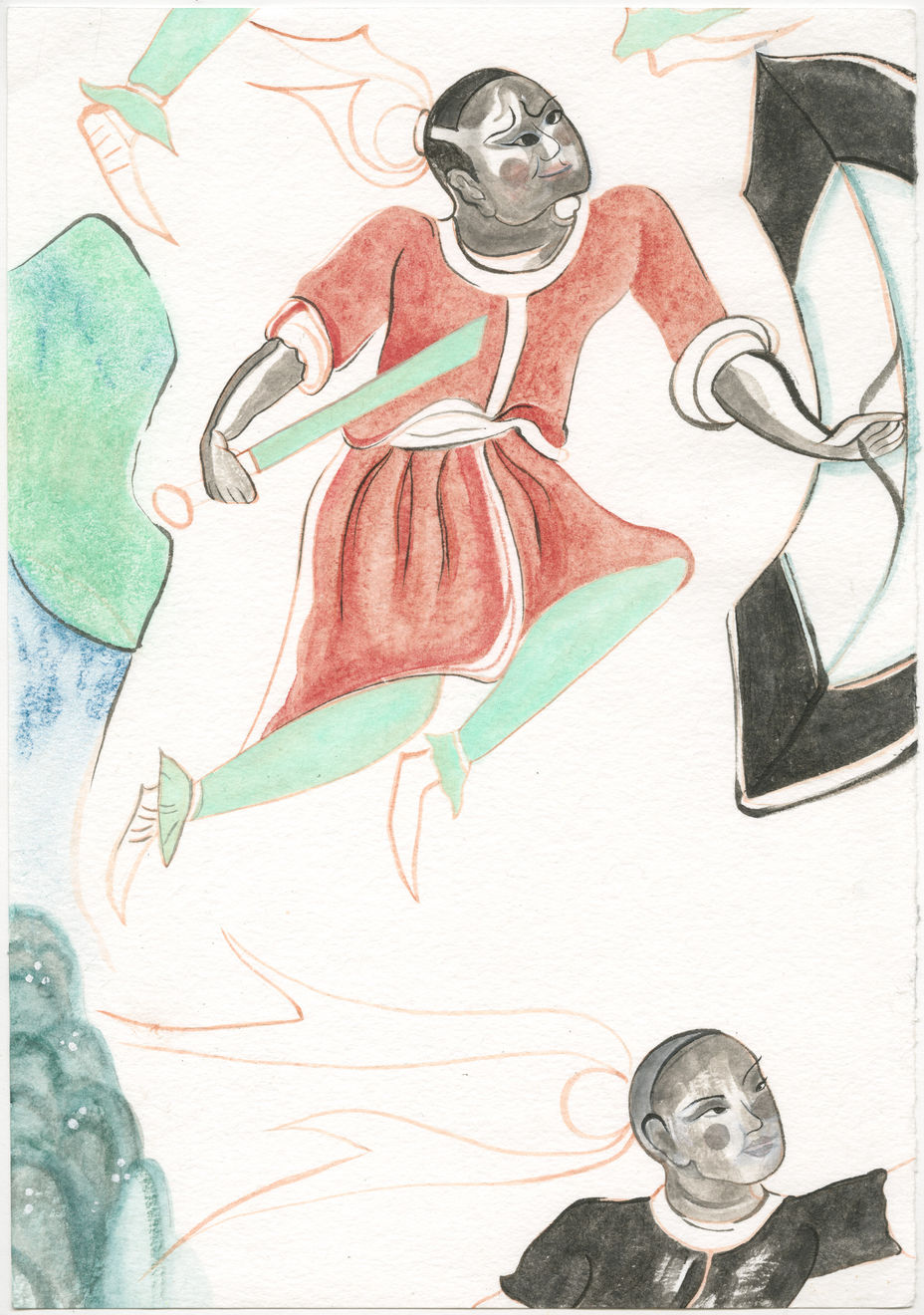 Lin Tian Qi, The Ceaseless Dance - Bandits (holding shield and sword) I, 2023