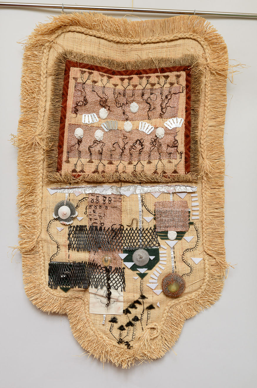 Marie-Claire Messouma Manlanbien, Map, hair, and razorblade, 2023