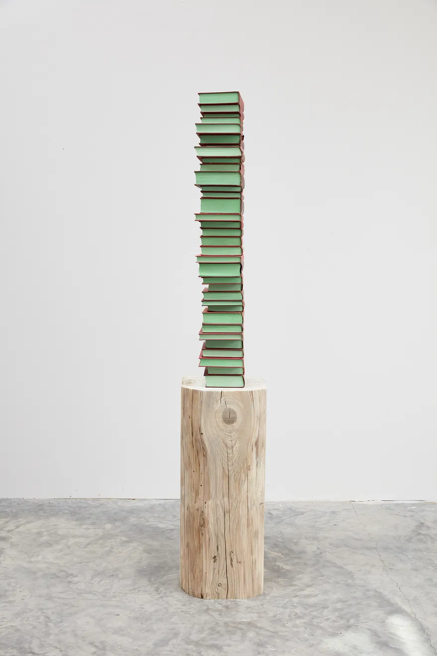 Jared Bark, Red/Green Book Stack, 2018
