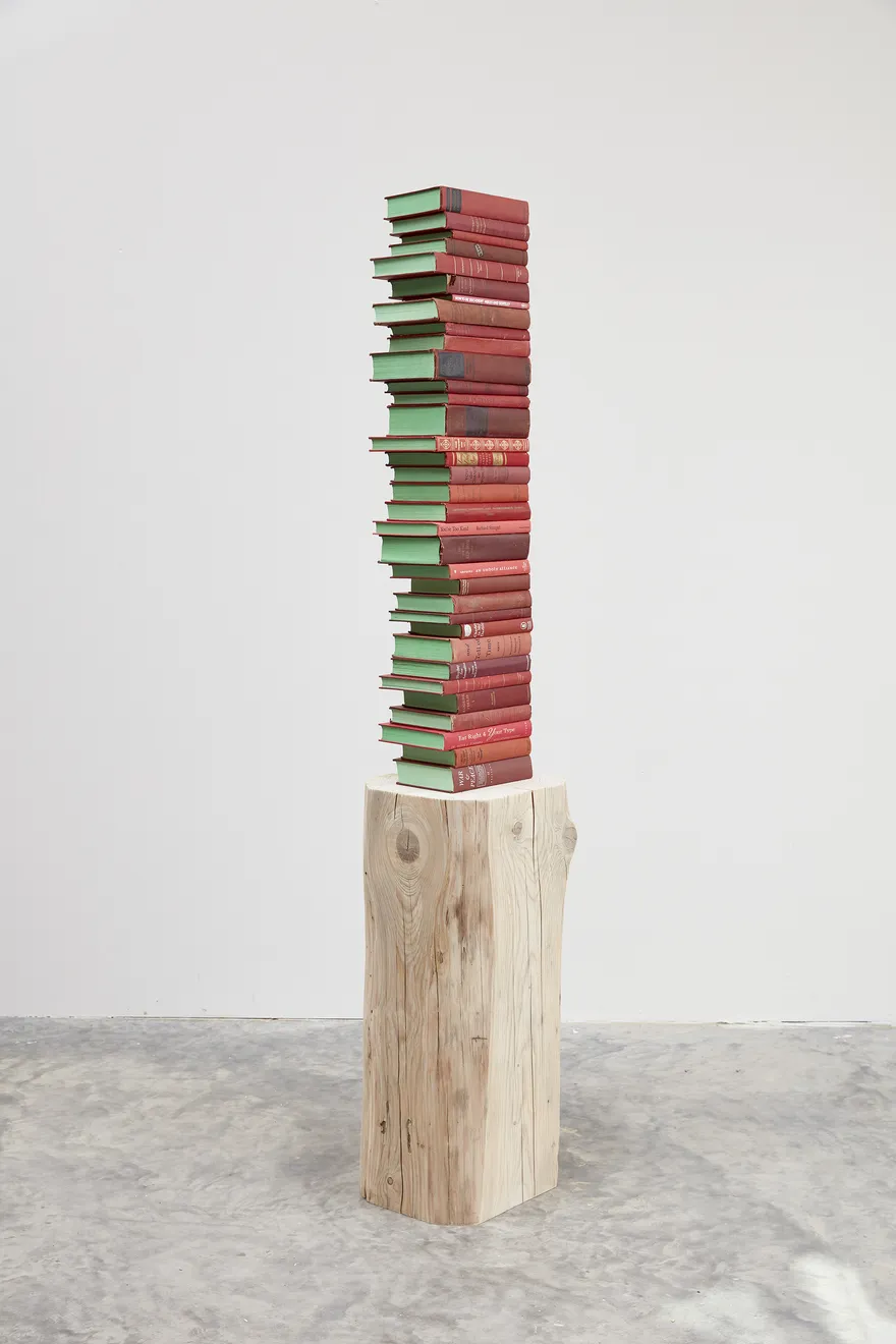 Jared Bark, Red/Green Book Stack, 2018