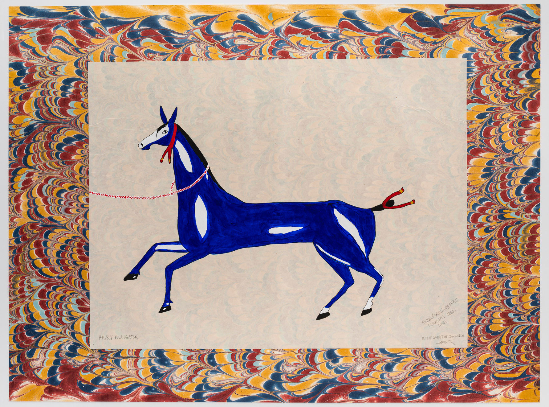 Wendy Red Star, Hairy Alligator, Akbaléaashíiupashku, (Lakota), 1860s, NMAI, “In The Spirit Of Green Skin”, 2021