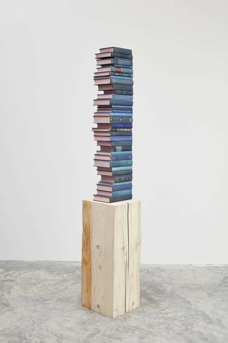 Jared Bark, Blue/Pink Book Stack, 2018