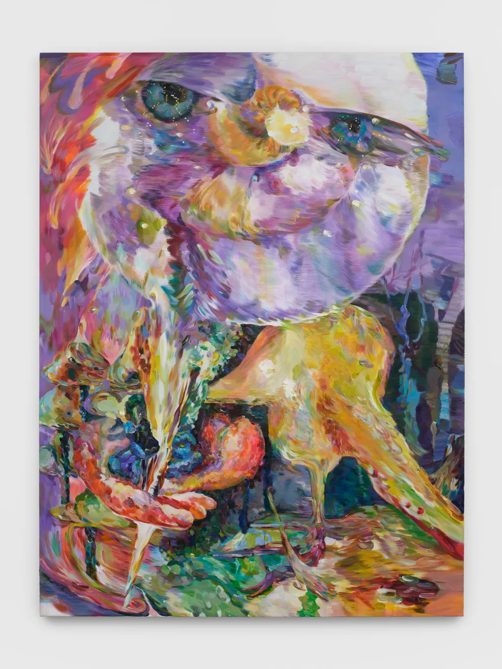 YaYa Yajie Liang, He sinks into the summer, slowly sinking towards the trembling, pulsating, wet green chessboard under the sun's turbines, 2023