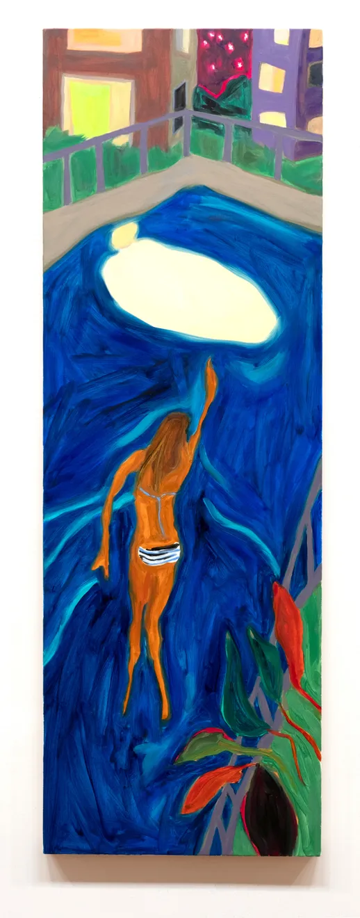 Maureen O'Leary, Night Swim with Tropical Plants, 2024