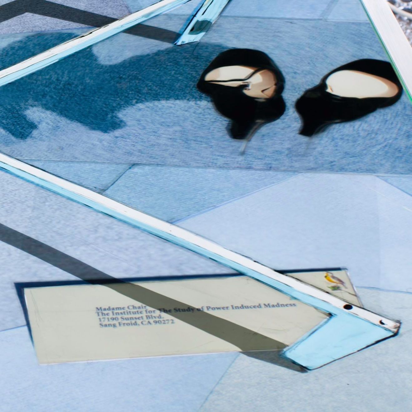 T. Kelly Mason, Mies Table, Letter To the Madame Chair at The Institute For The Study Of Power Induced Madness and Martin Margiela Shoes, 2017