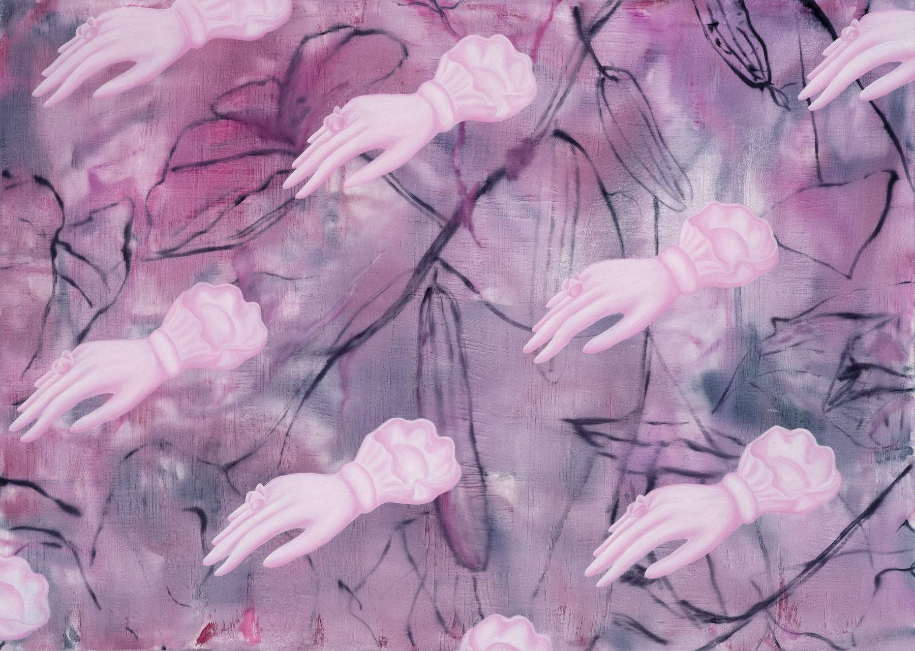 Minoo Yalsohrabi, Hands and the cucumber tree, 2022