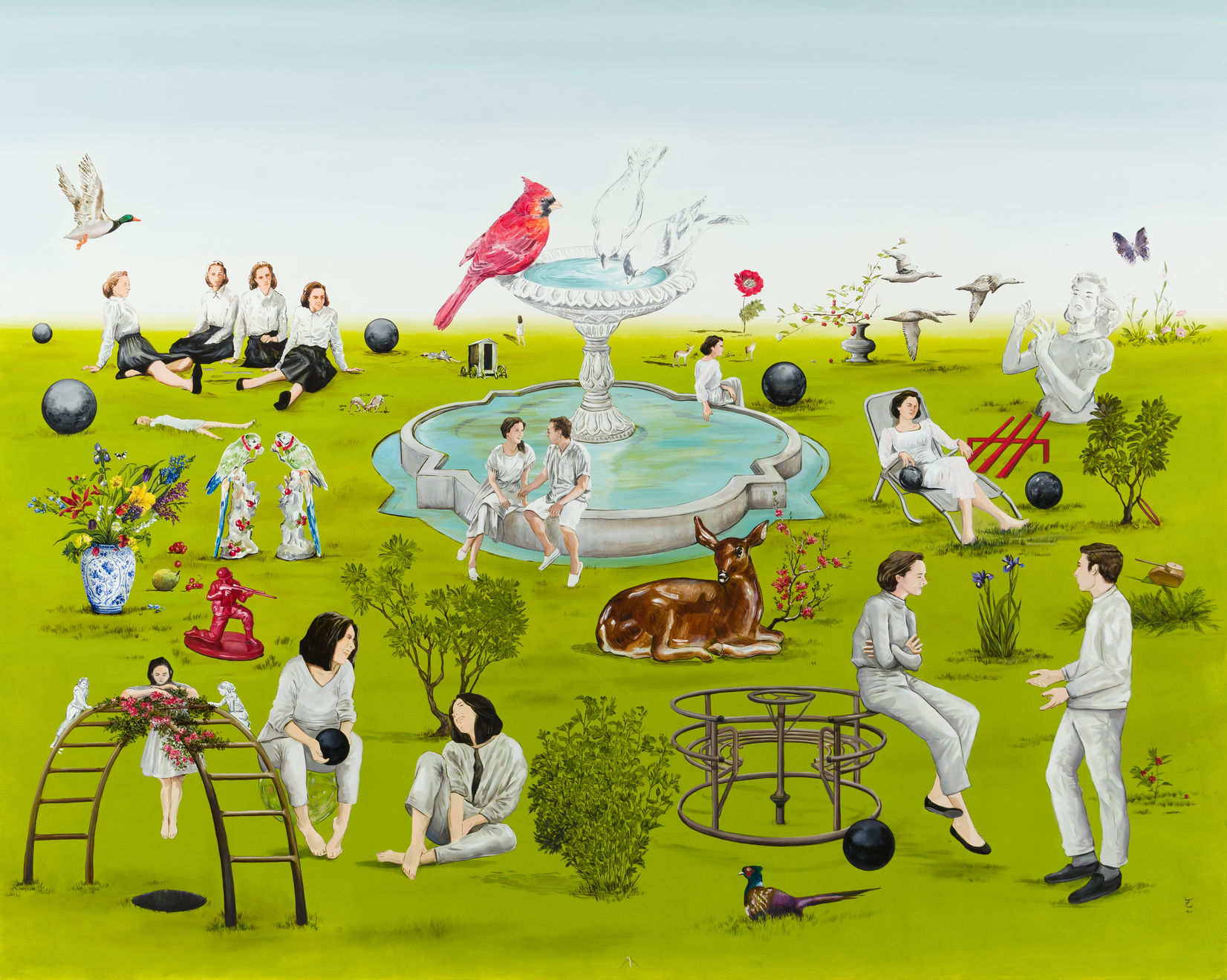 Mahsa Tehrani, Landscape with the Pheasant Hunting, 2021