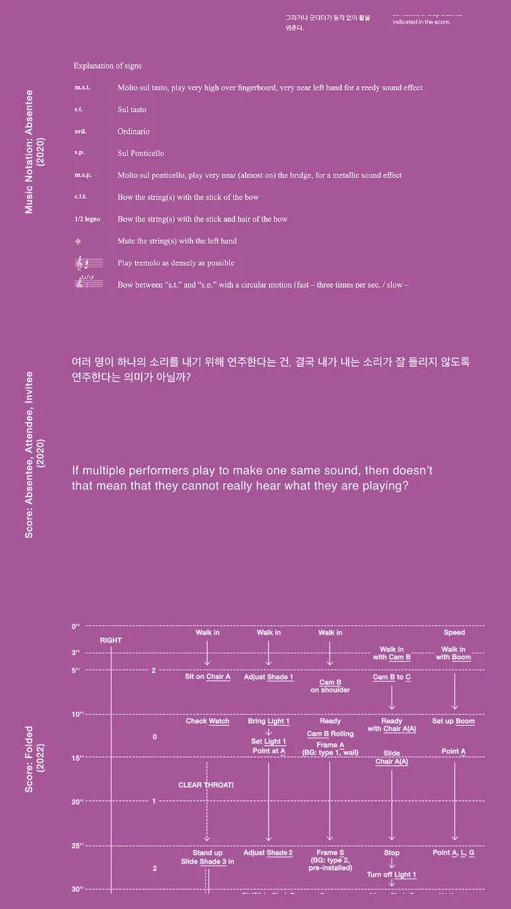 Min Oh, Simultaneity, Score, 2025