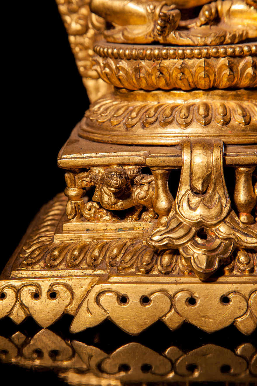 Jameson J Wood, 19th Century Nepalese Gilt Metal Figurine of Chakrasamvara & Vajrayogini, 1863