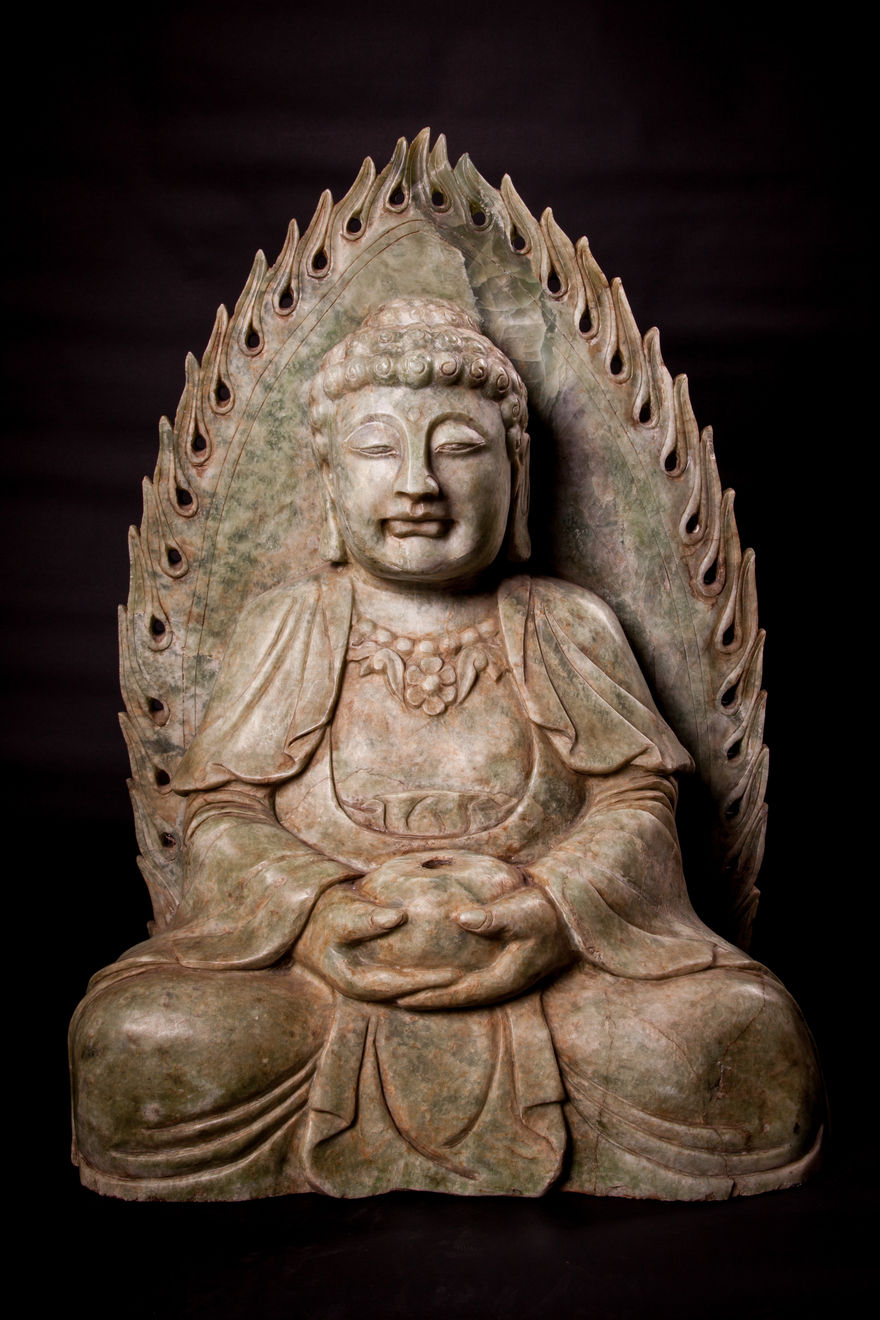 Jameson J Wood, 20th Century Bowenite Statue of Siddhartha Gautama, 20th Century