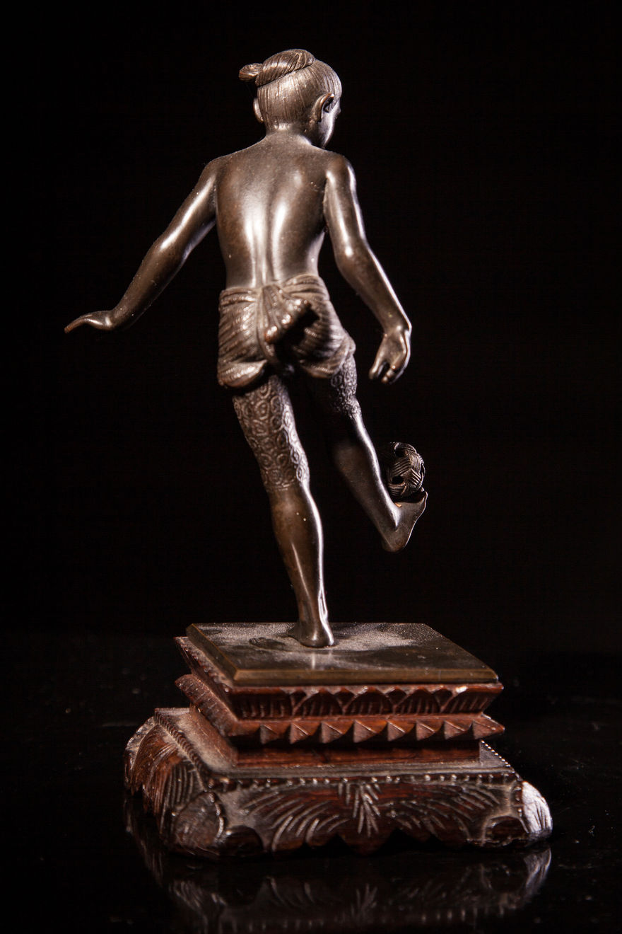 Jameson J Wood, Three Bronze Figure Do Various Chores, Burma, 1930's