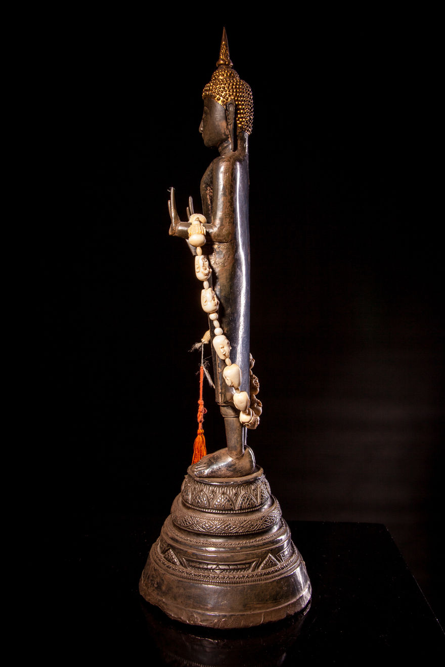 Jameson J Wood, 17th Century Thai Silver Standing Buddha, 1600's