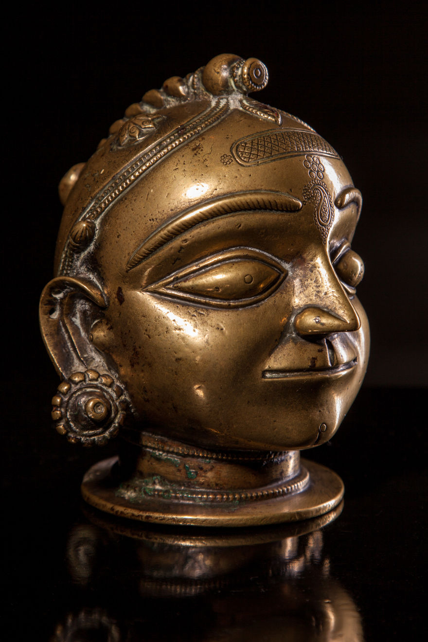 Jameson J Wood, A Brass Head with Plaited Topknot, 1770