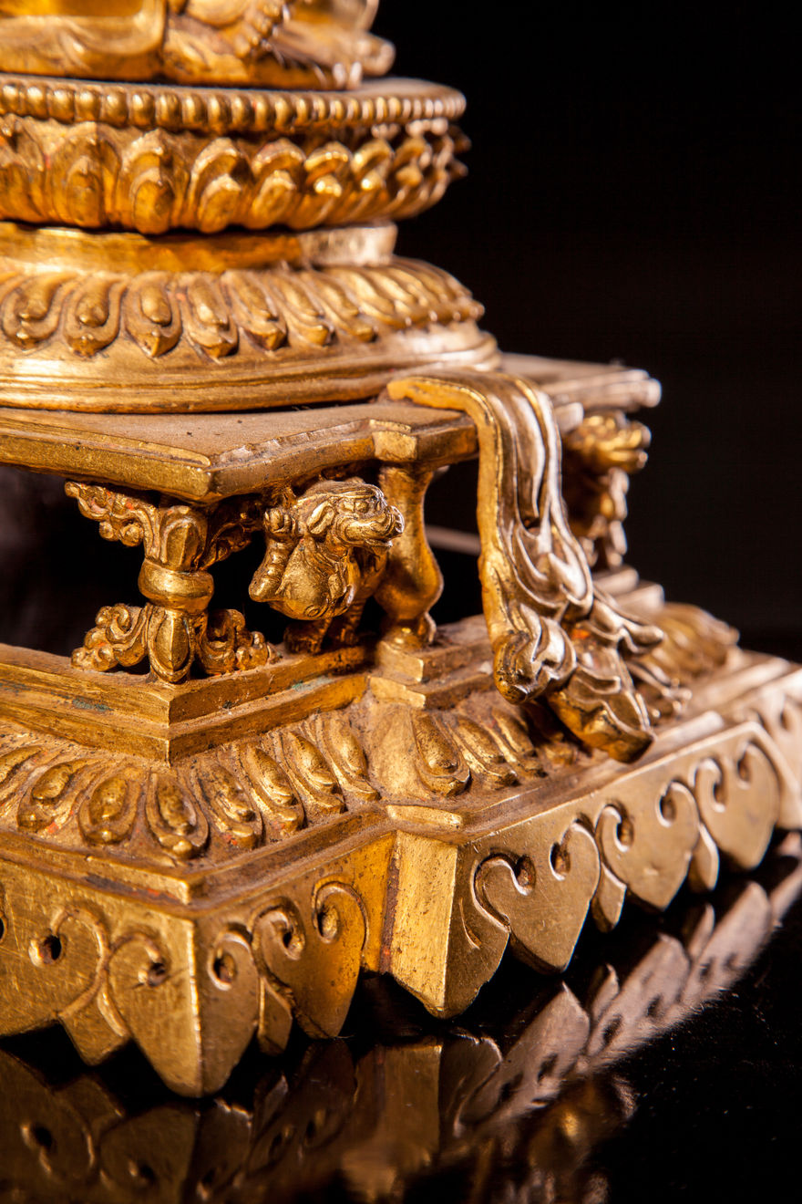 Jameson J Wood, 19th Century Nepalese Gilt Metal Figurine of Chakrasamvara & Vajrayogini, 1863