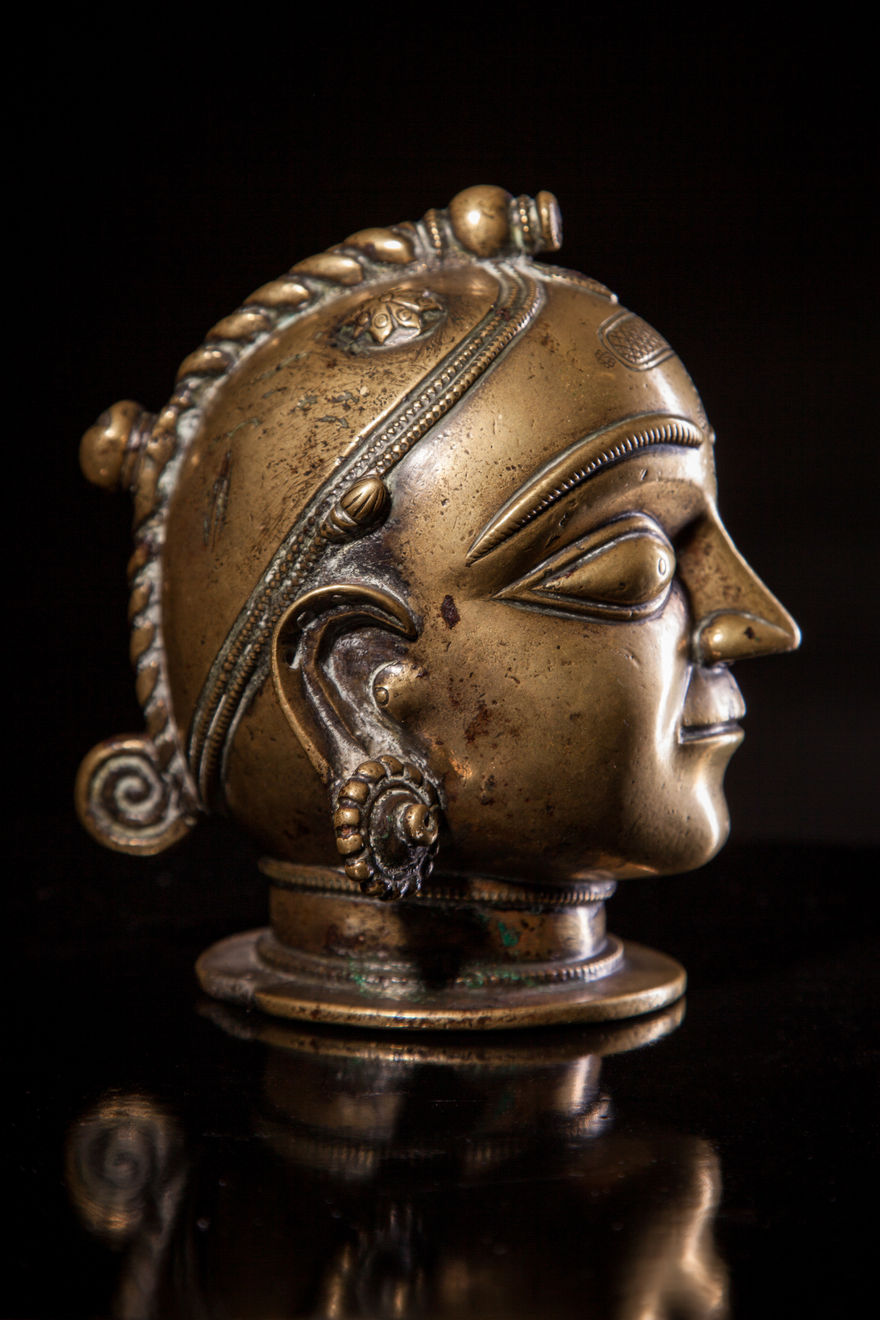 Jameson J Wood, A Brass Head with Plaited Topknot, 1770