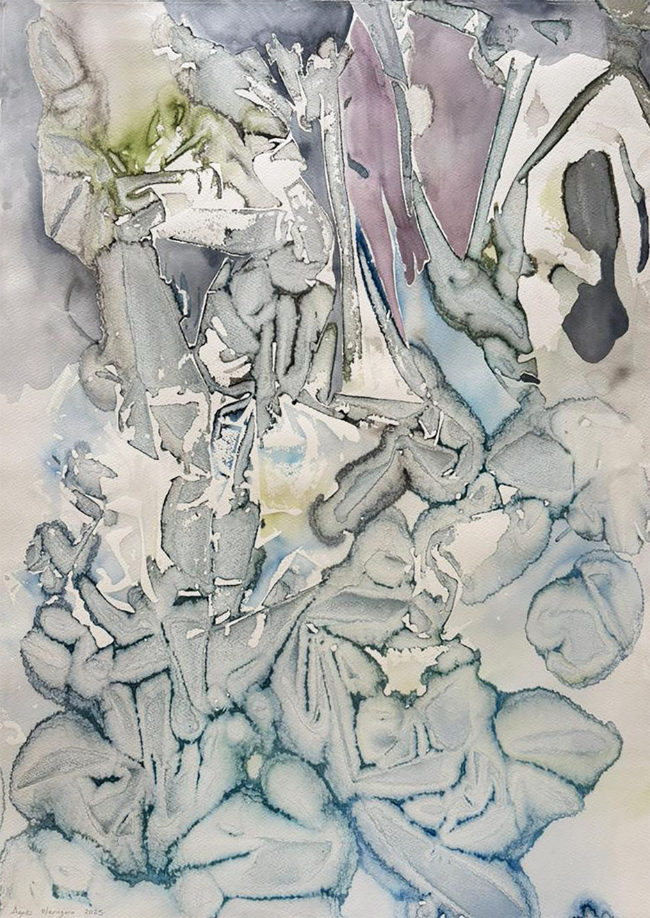 Work on paper inspired by the oceans by Ann,es Waruguru at GALERIE FARAH FAKHRI