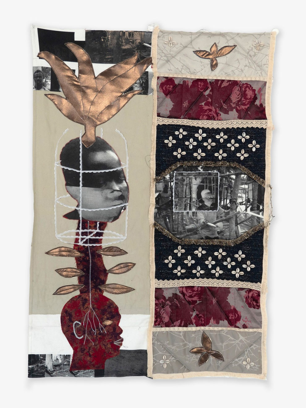 Tapestry made of various fabric and serigraphy by Chada. GALERIE FARAH FAKHRI, Abidjan, Ivory Coast