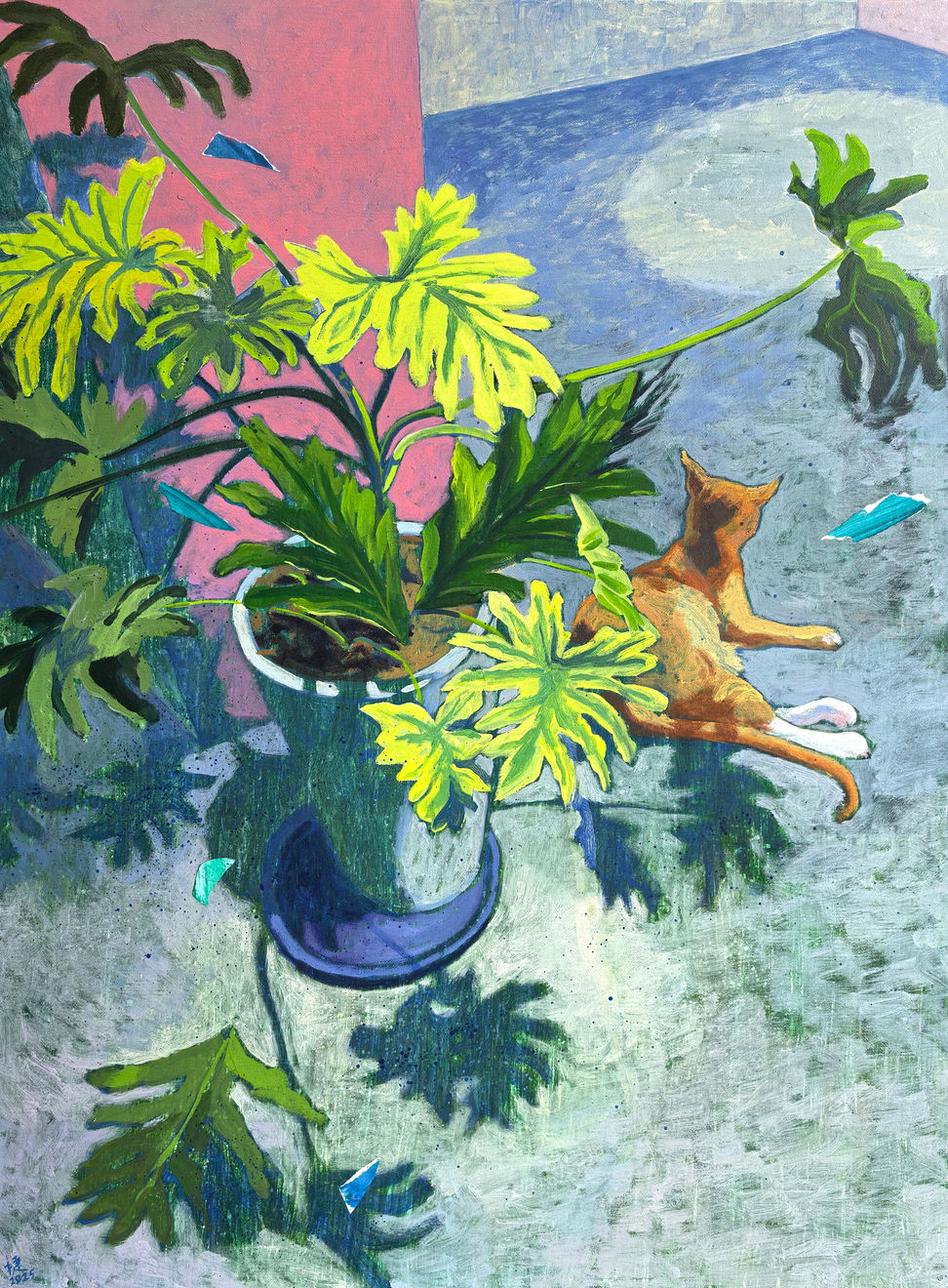 Wenjie Lin, Cat with Plants 3, 2025