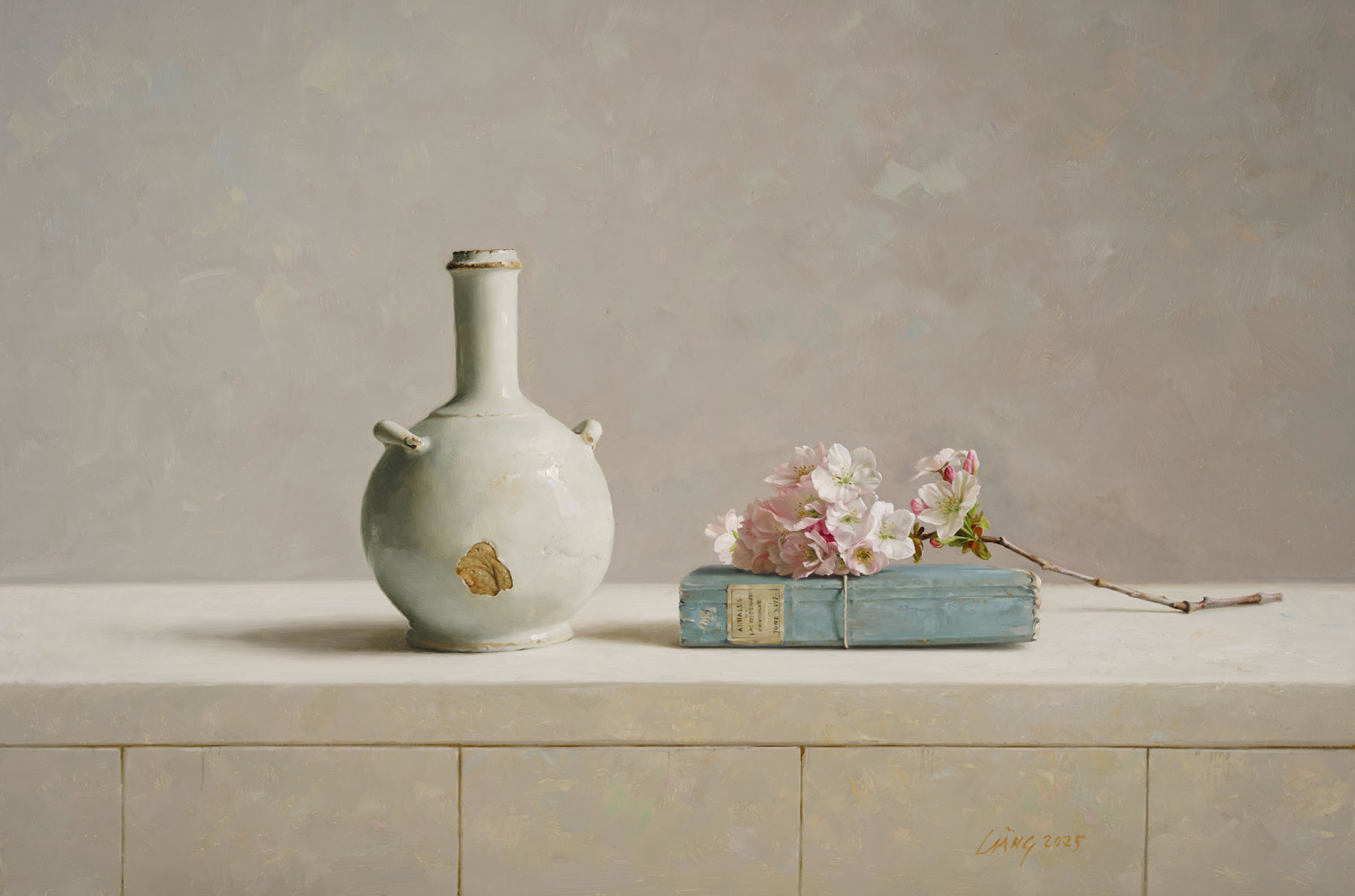 Qiangli Liang, Witte kan met bloesem, 2025