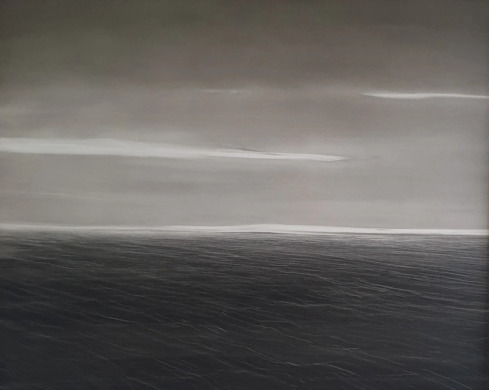 Louis Blondiau, Sea, clouds and light stripes, 2022